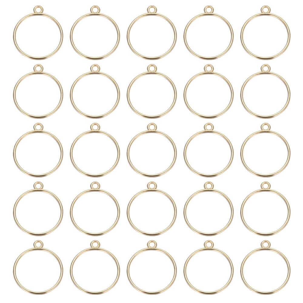 5464 Open Bezels for Resin, 60 Pcs Alloy Round Open Back Frame Pendants DIY